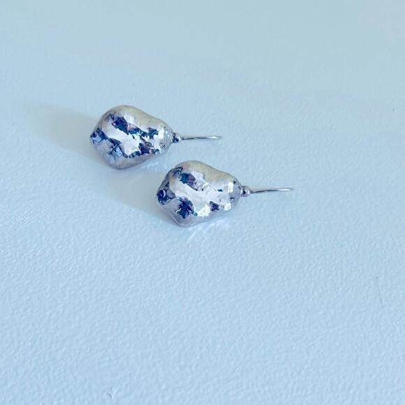 Silpada 925 Sterling Silver Nugget French Wire Earrings W1448, Dangling - Picture 6 of 6